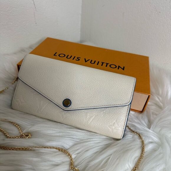 💯Authentic Louis Vuitton Ivory Empreinte Sarah Long Wallet-DIY WOC 🍀 - Picture 4 of 16